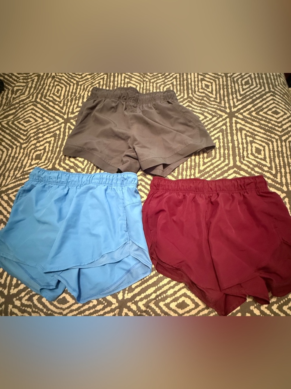 Athletic Works Women's Shorts Grey, Blue & Burgundy